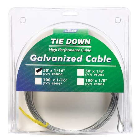 Tie Down Engineering Tie Down Engineering Galvanized Galvanized Steel 1/16 in. D X 50 ft. L Aircraft Cable 50066